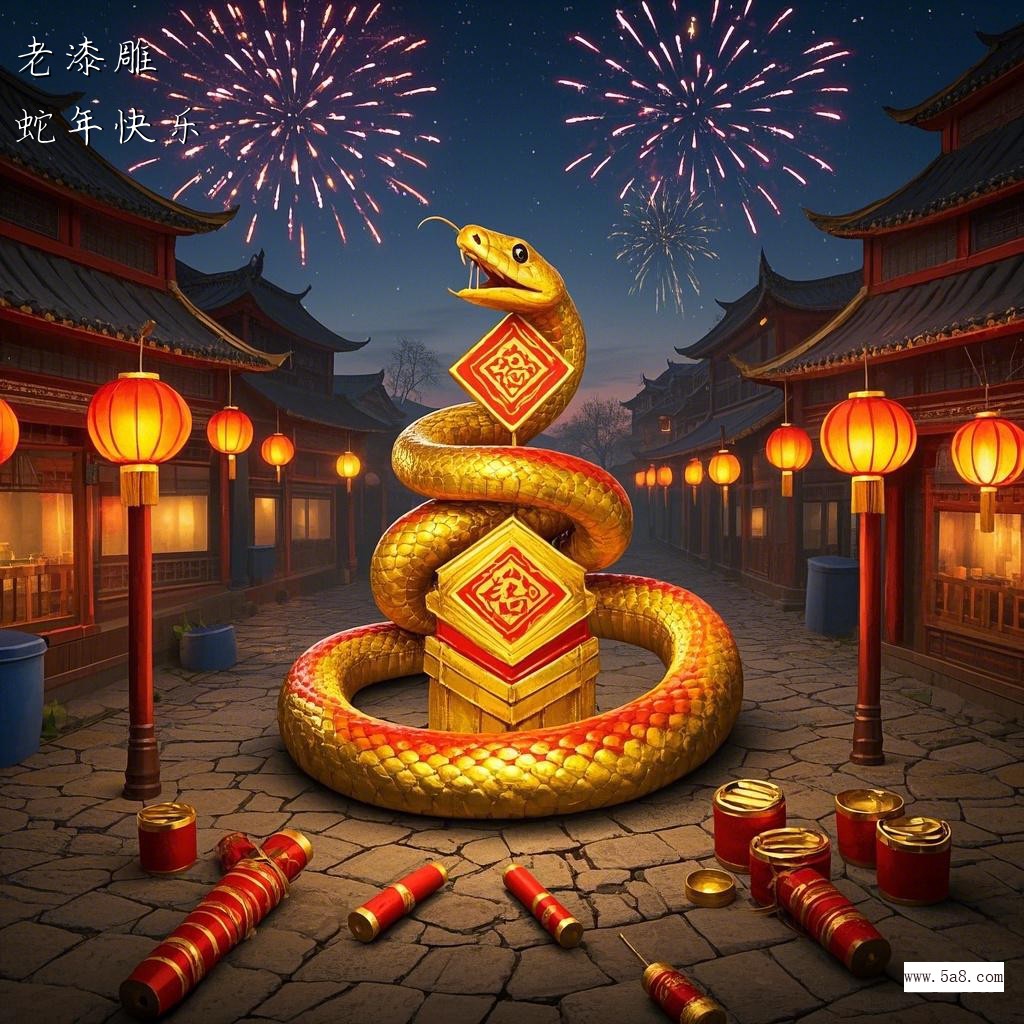 蛇年快乐老漆雕搞笑图片
