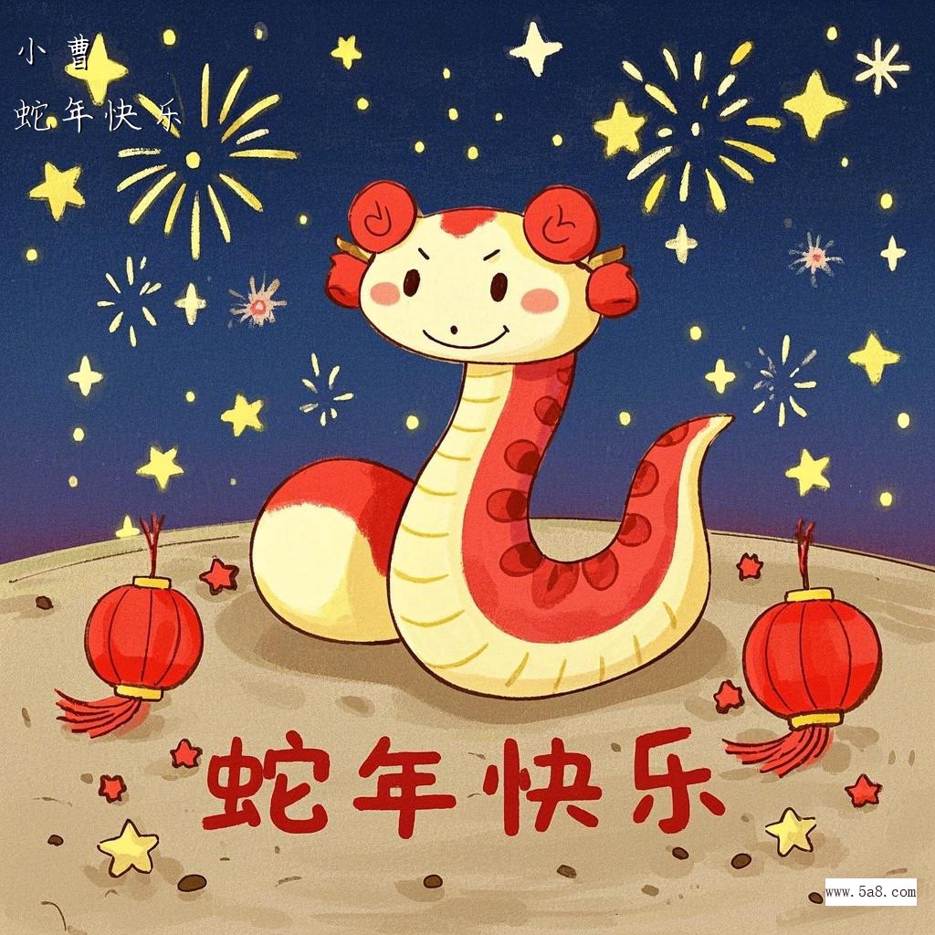蛇年快乐小曹搞笑图片