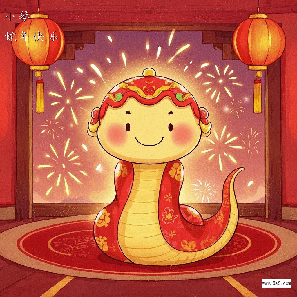 蛇年快乐小琴搞笑图片
