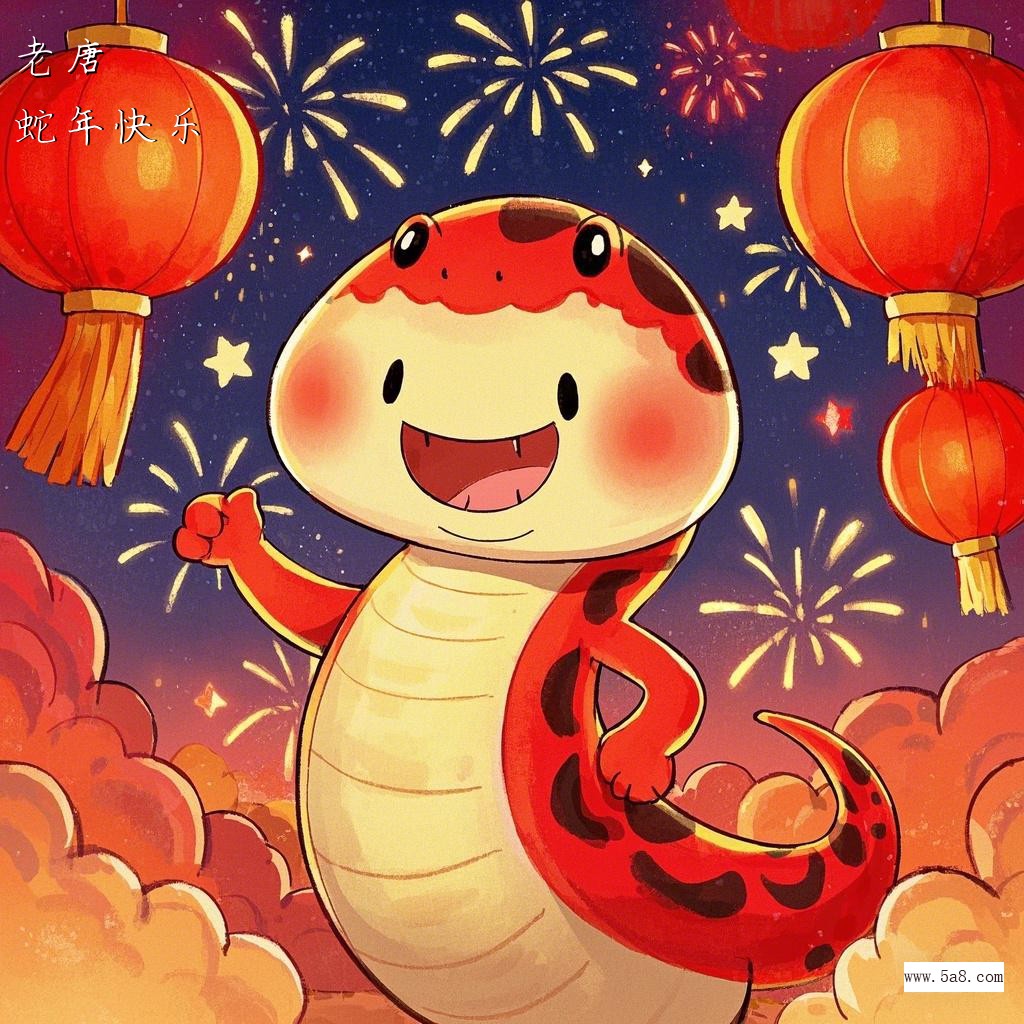 蛇年快乐老唐搞笑图片