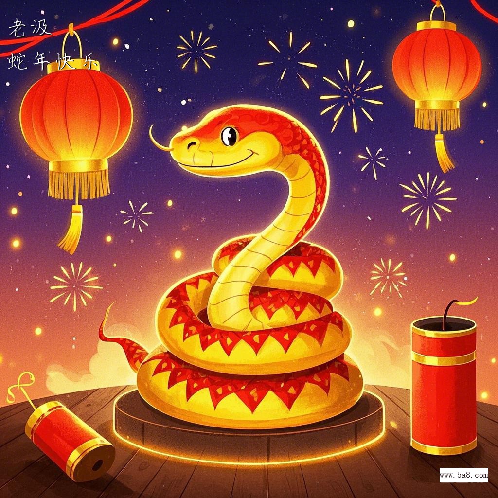 蛇年快乐老汲搞笑图片