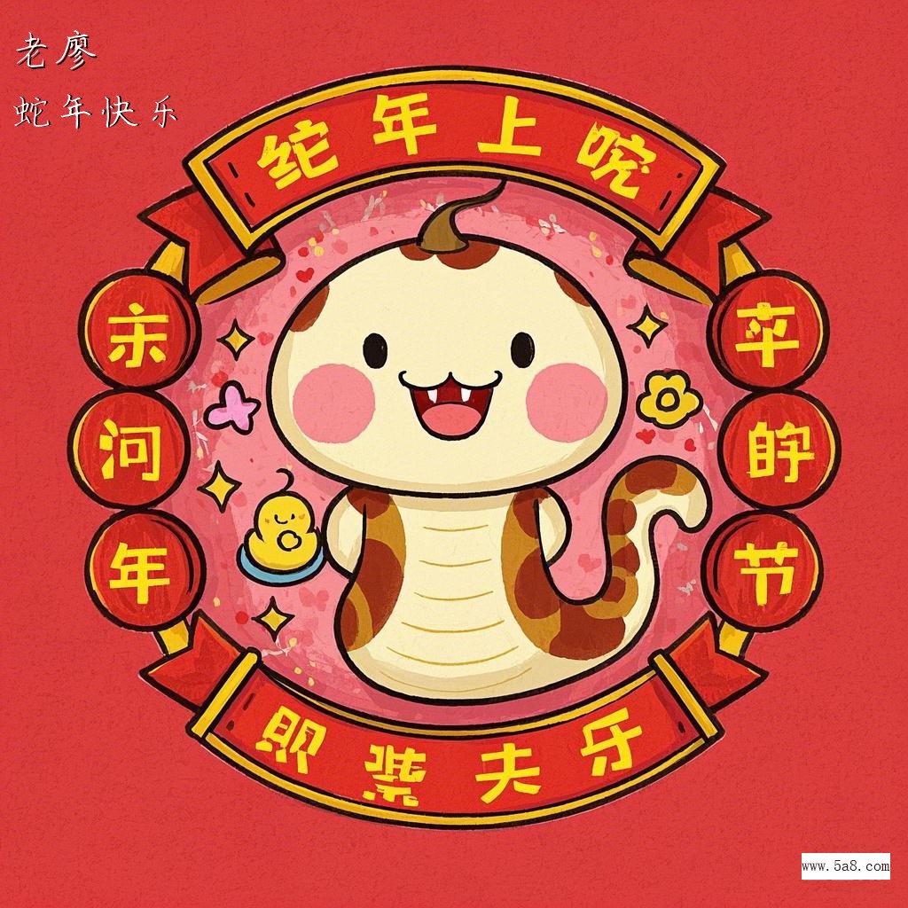 蛇年快乐老廖搞笑图片