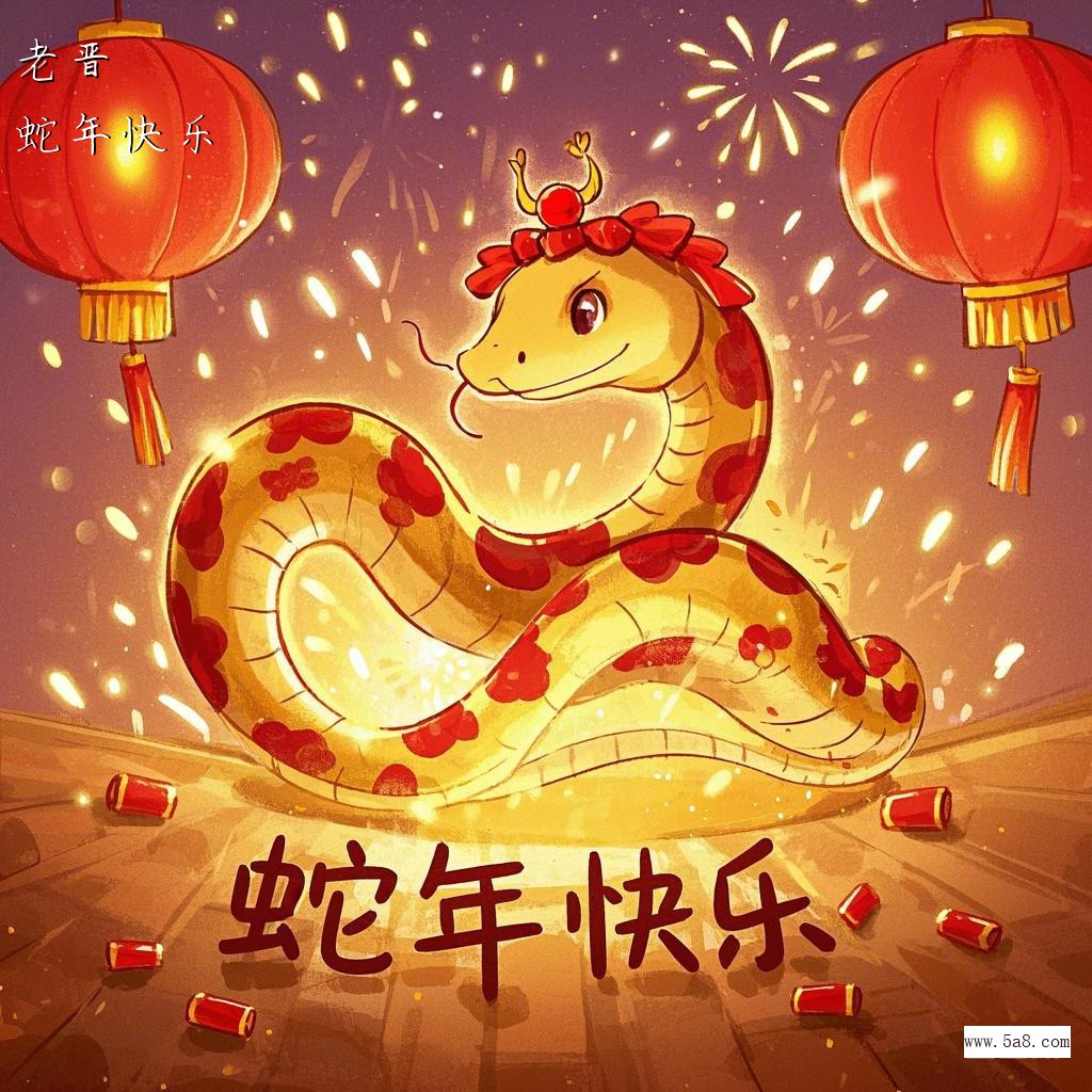 蛇年快乐老晋搞笑图片