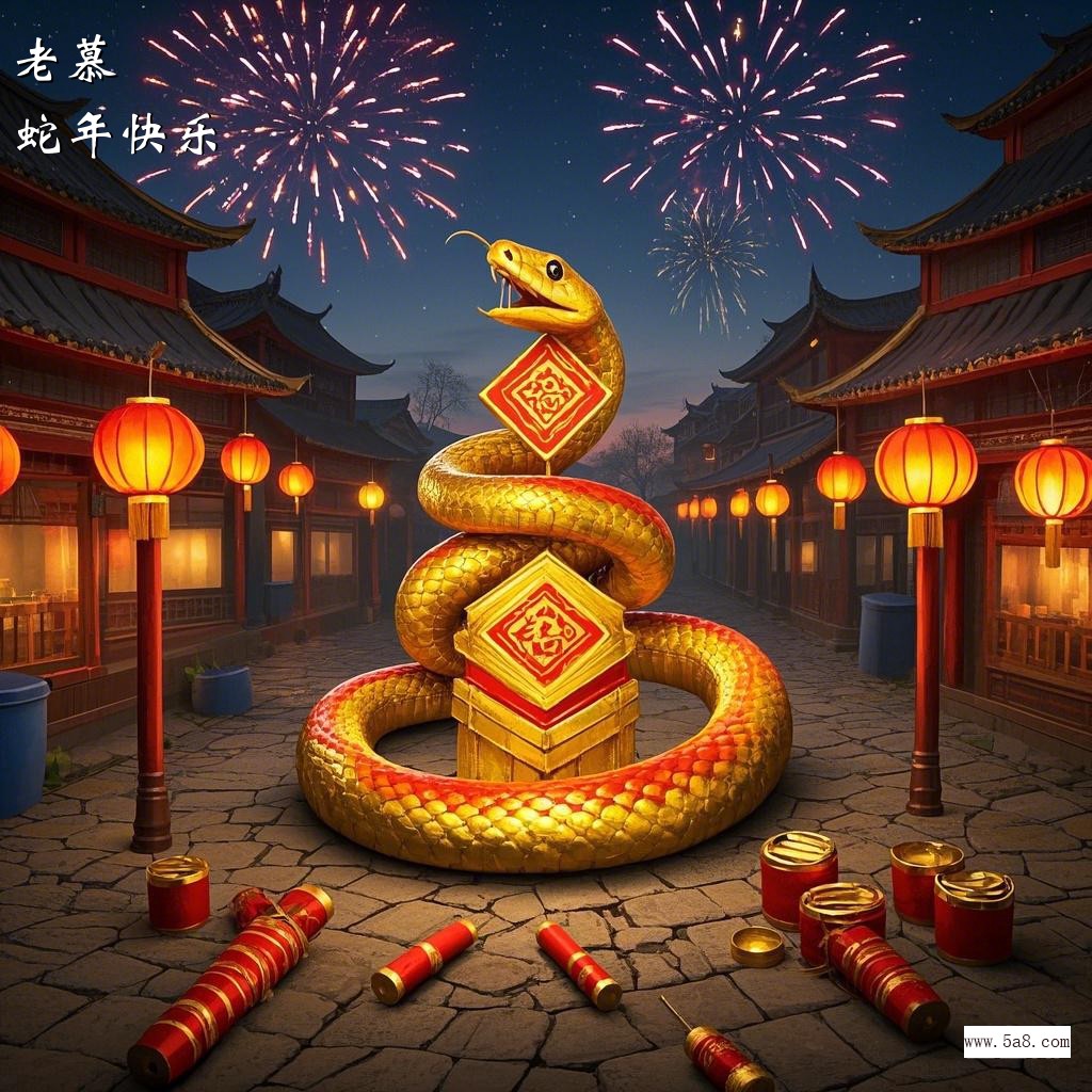蛇年快乐老慕搞笑图片
