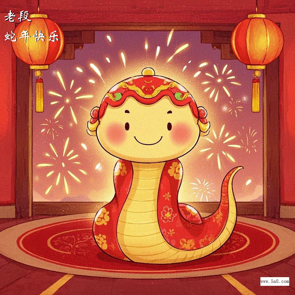 蛇年快乐老段搞笑图片