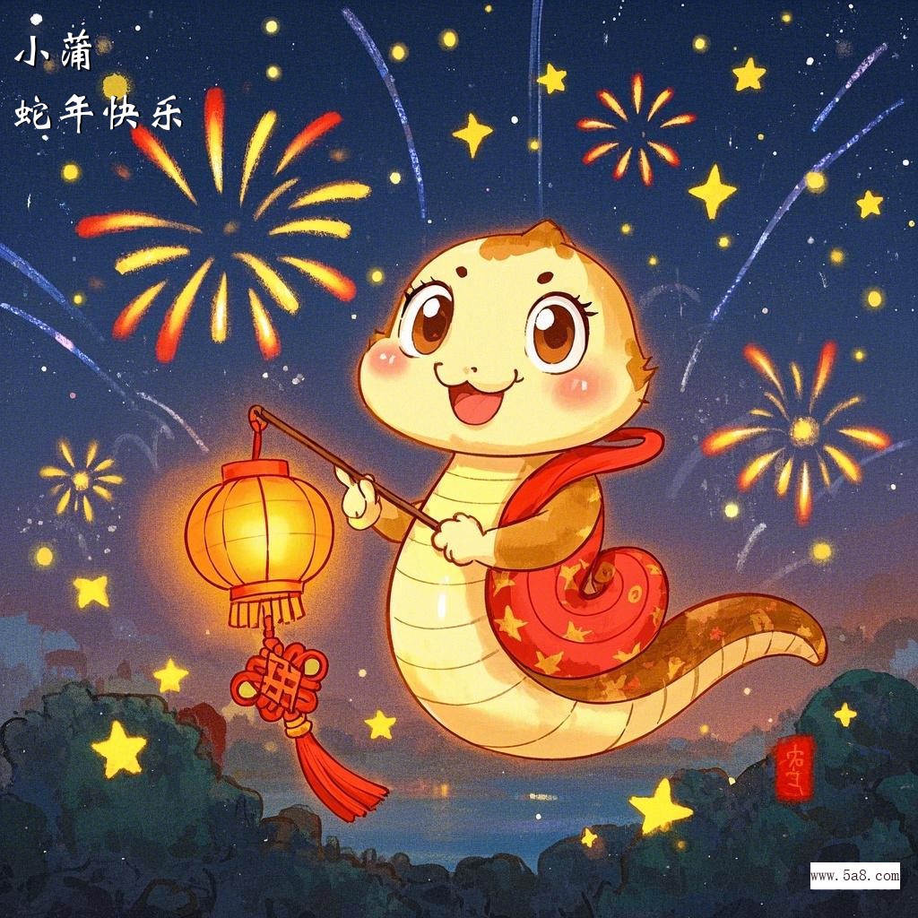 蛇年快乐小蒲搞笑图片