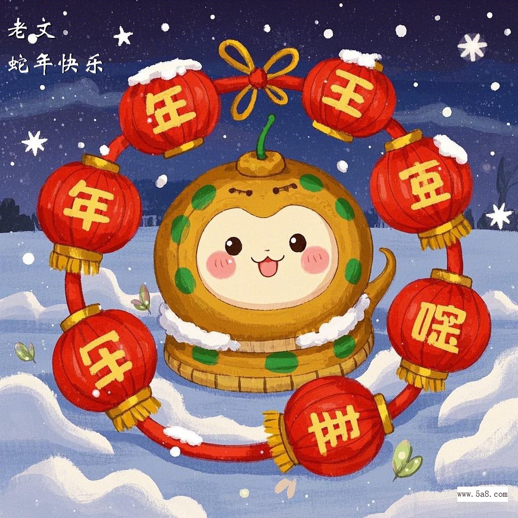 蛇年快乐老文搞笑图片