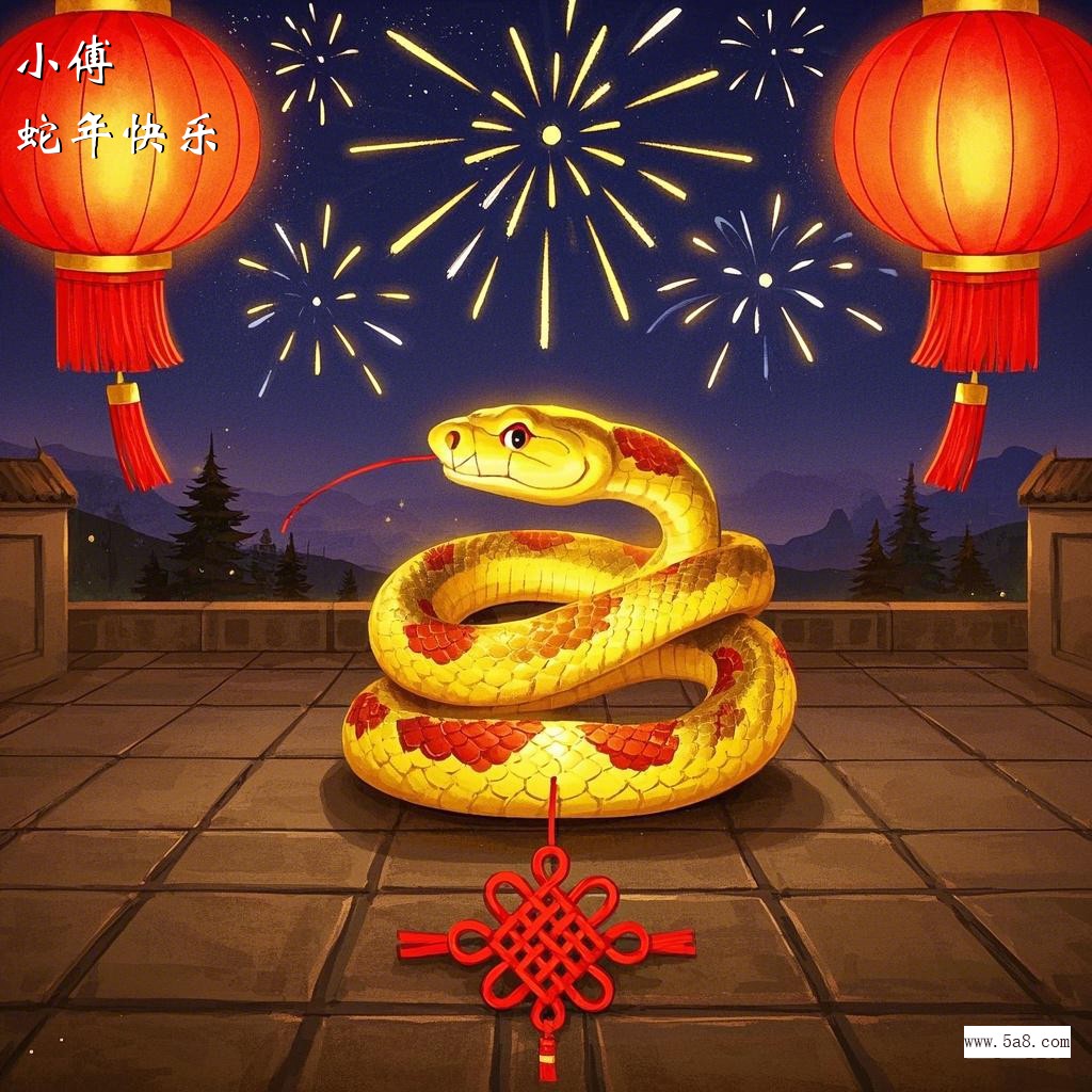 蛇年快乐小傅搞笑图片