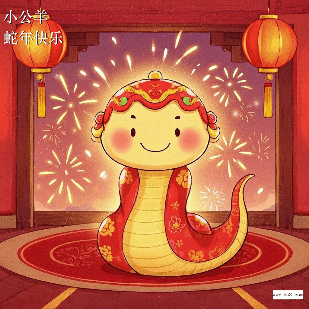 蛇年快乐小公羊搞笑图片