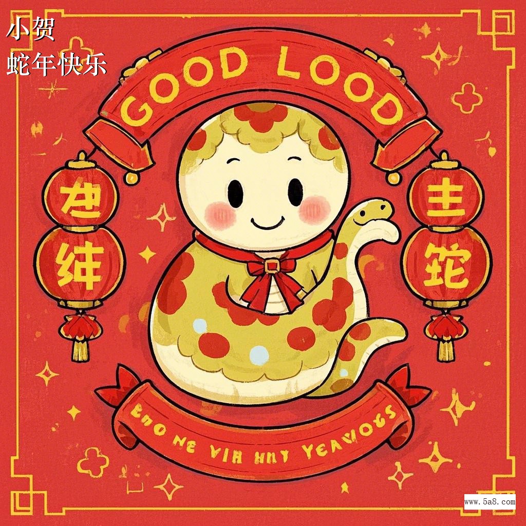 蛇年快乐小贺搞笑图片