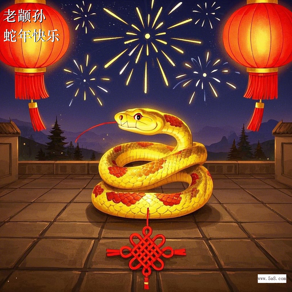 蛇年快乐老颛孙搞笑图片