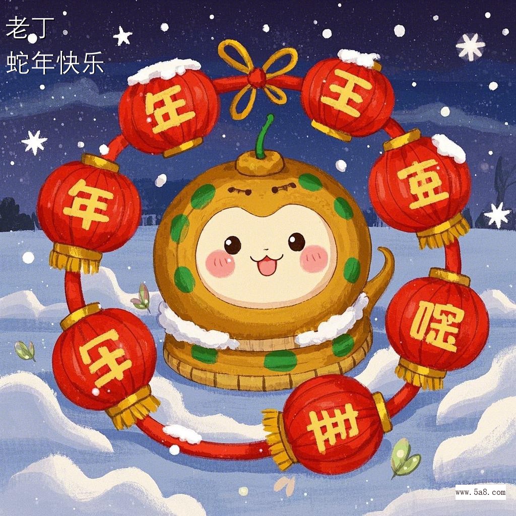 蛇年快乐老丁搞笑图片