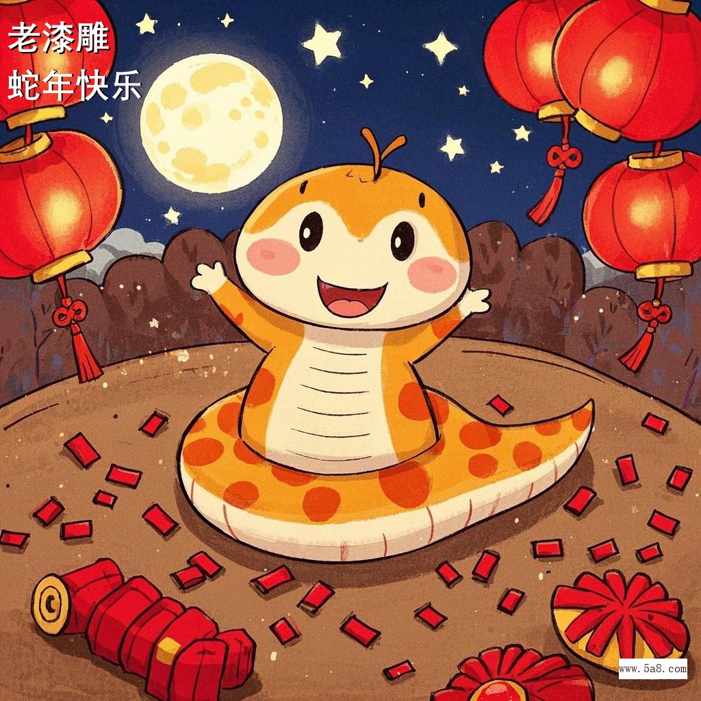 蛇年快乐老漆雕搞笑图片