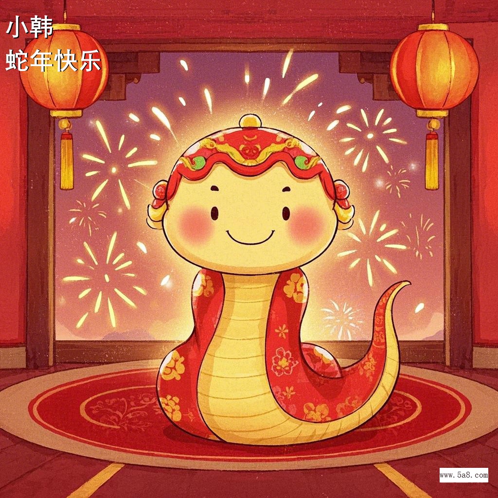 蛇年快乐小韩搞笑图片
