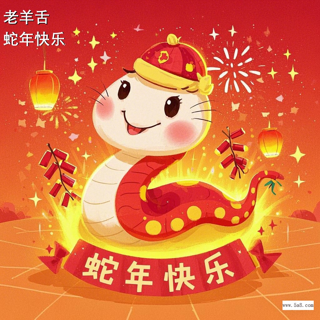 蛇年快乐老羊舌搞笑图片