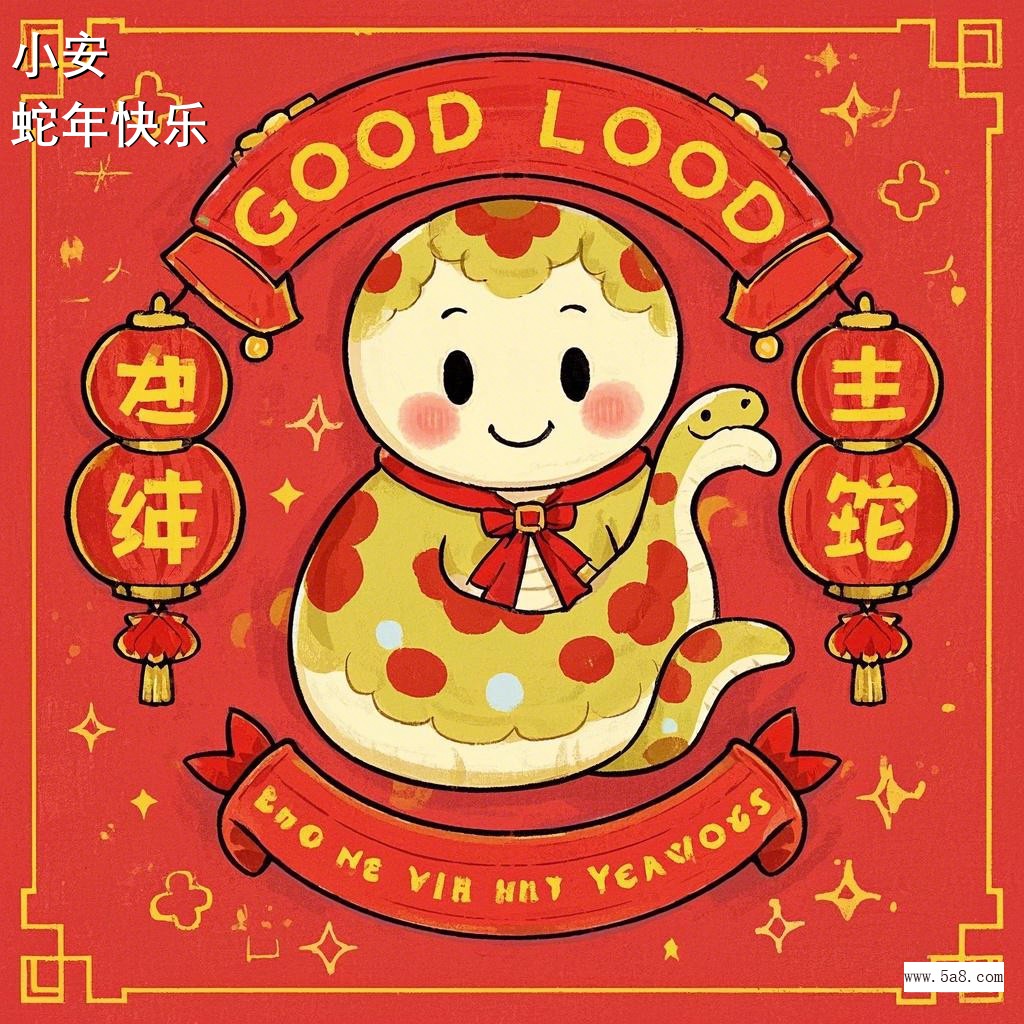 蛇年快乐小安搞笑图片