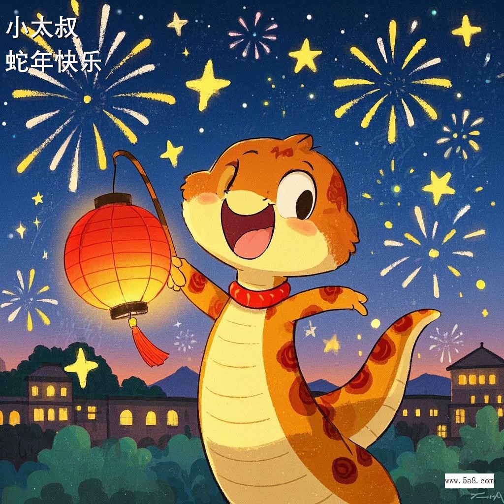 蛇年快乐小太叔搞笑图片
