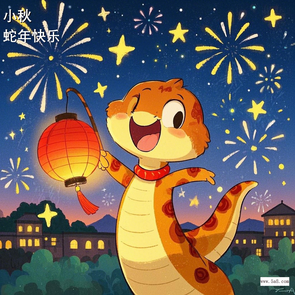 蛇年快乐小秋搞笑图片