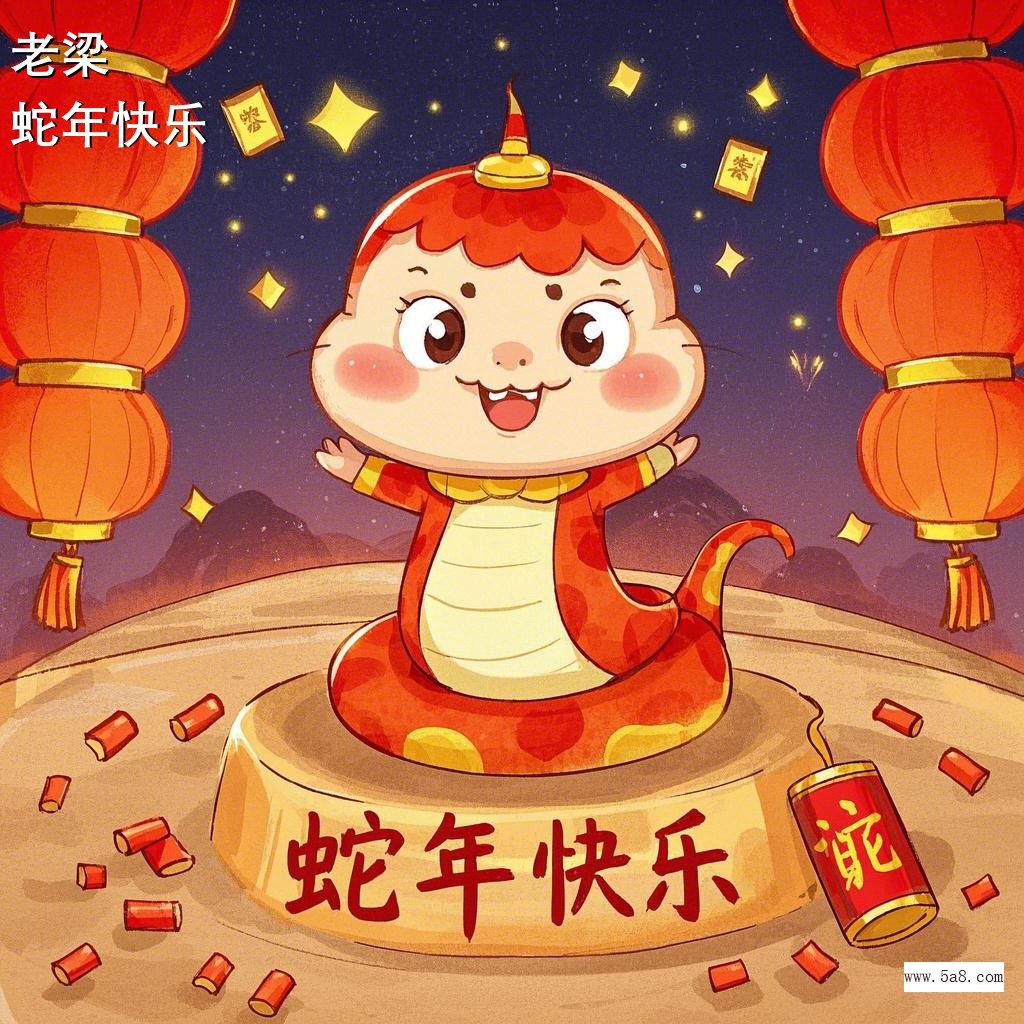 蛇年快乐老梁搞笑图片
