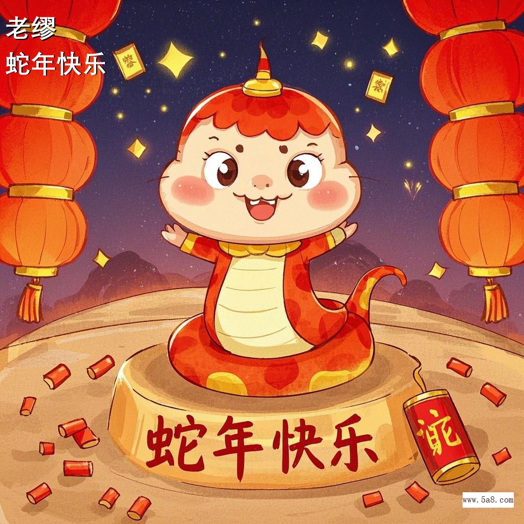 蛇年快乐老缪搞笑图片