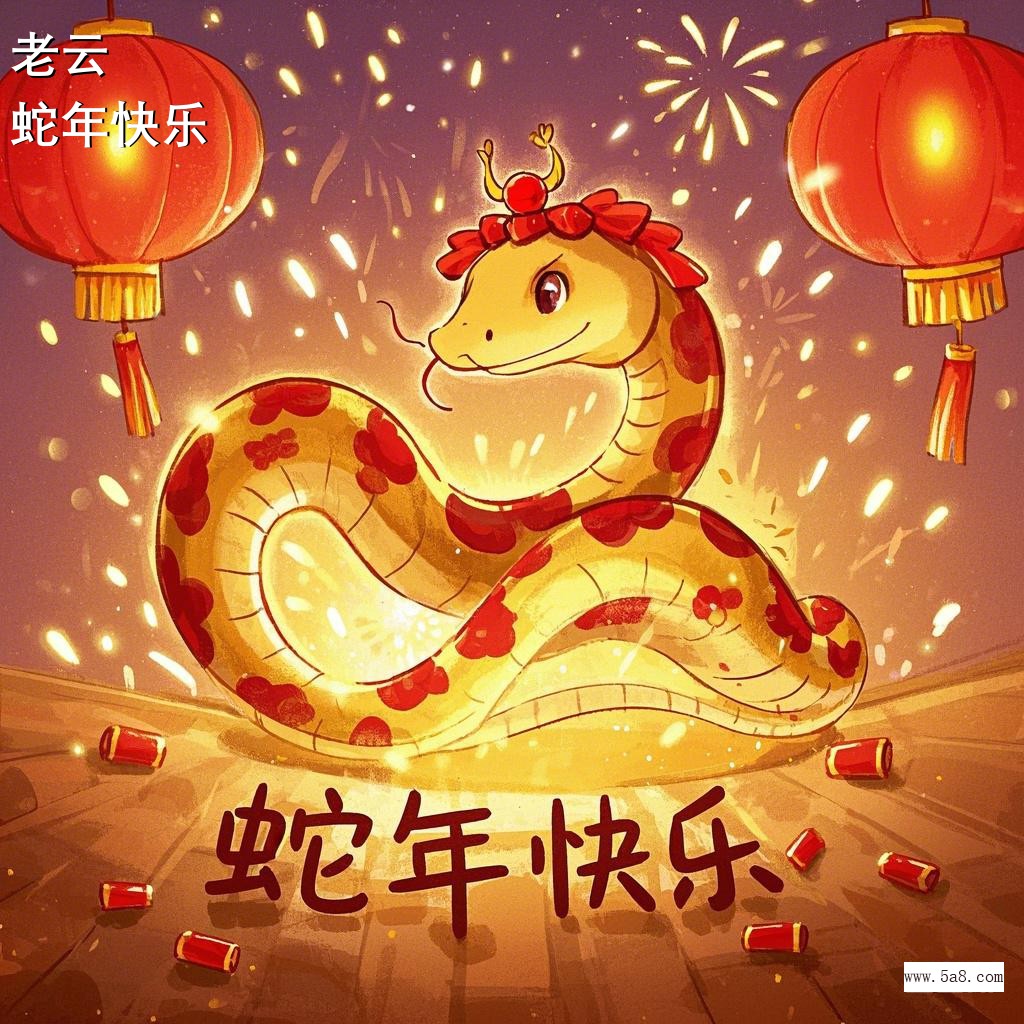 蛇年快乐老云搞笑图片