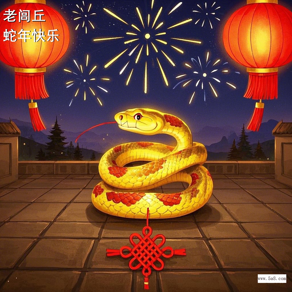蛇年快乐老闾丘搞笑图片