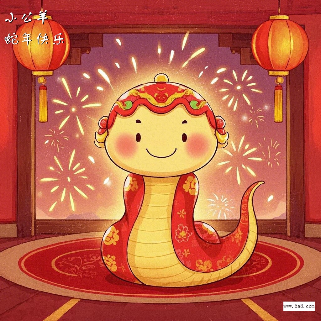 蛇年快乐小公羊搞笑图片