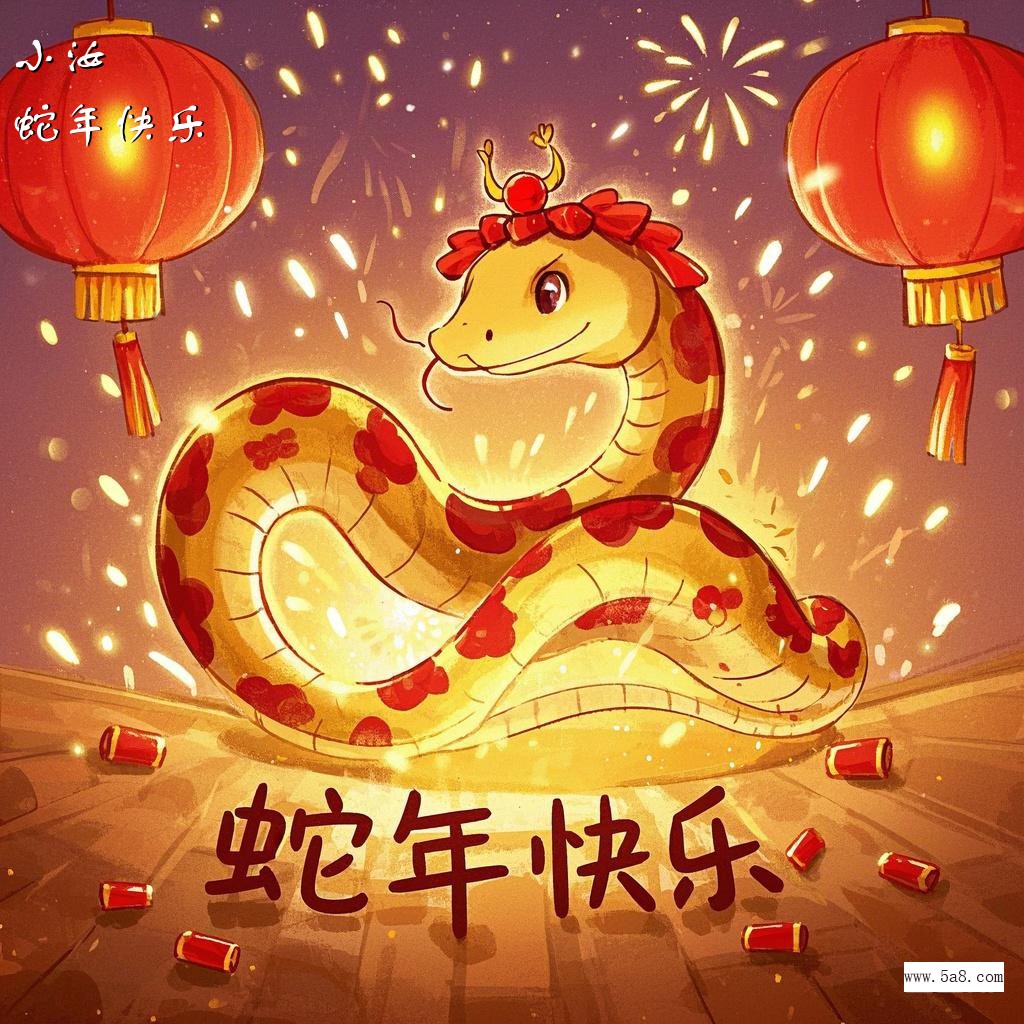 蛇年快乐小汝搞笑图片
