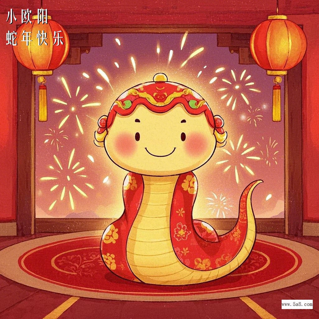蛇年快乐小欧阳搞笑图片