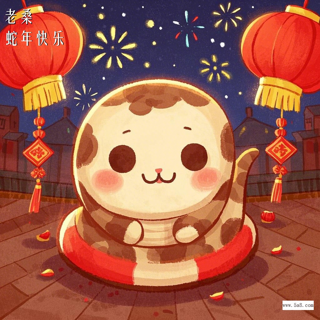 蛇年快乐老桑搞笑图片