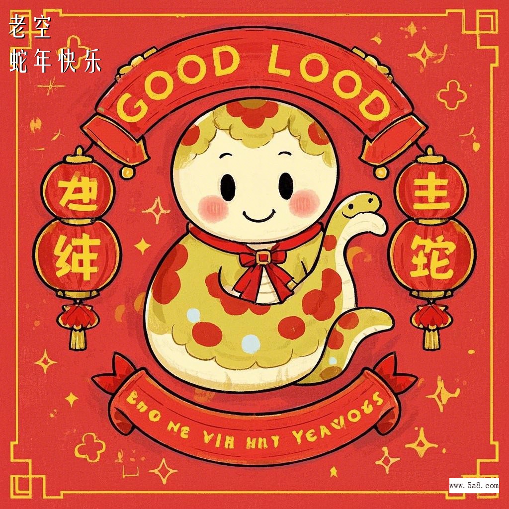 蛇年快乐老空搞笑图片