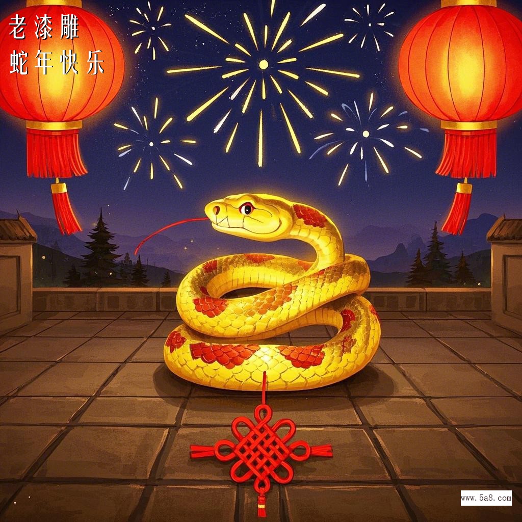 蛇年快乐老漆雕搞笑图片