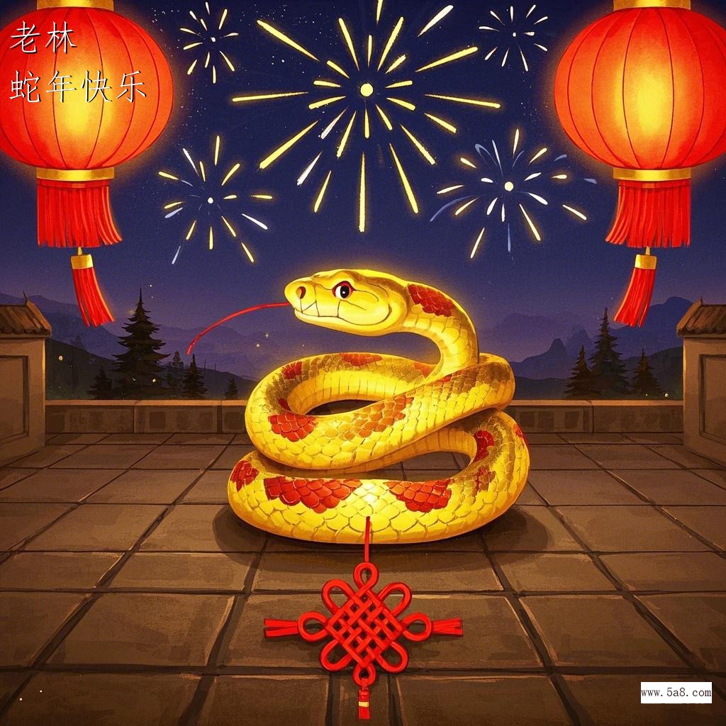 蛇年快乐老林搞笑图片