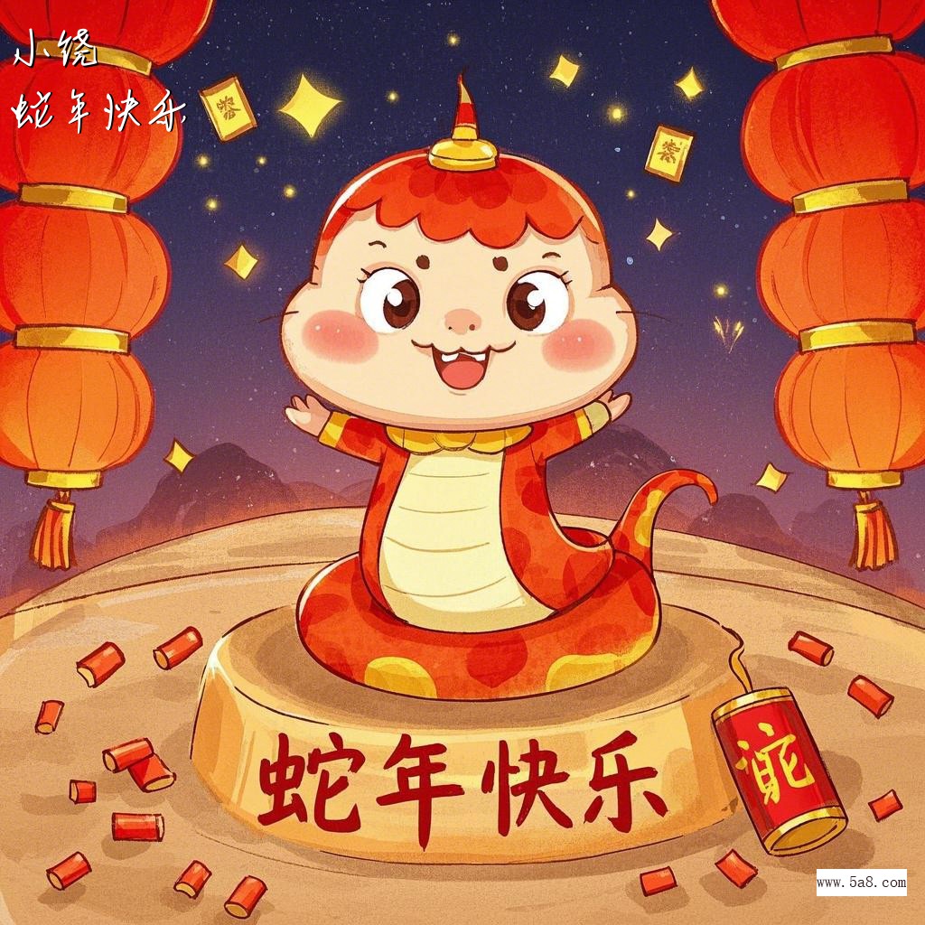 蛇年快乐小饶搞笑图片