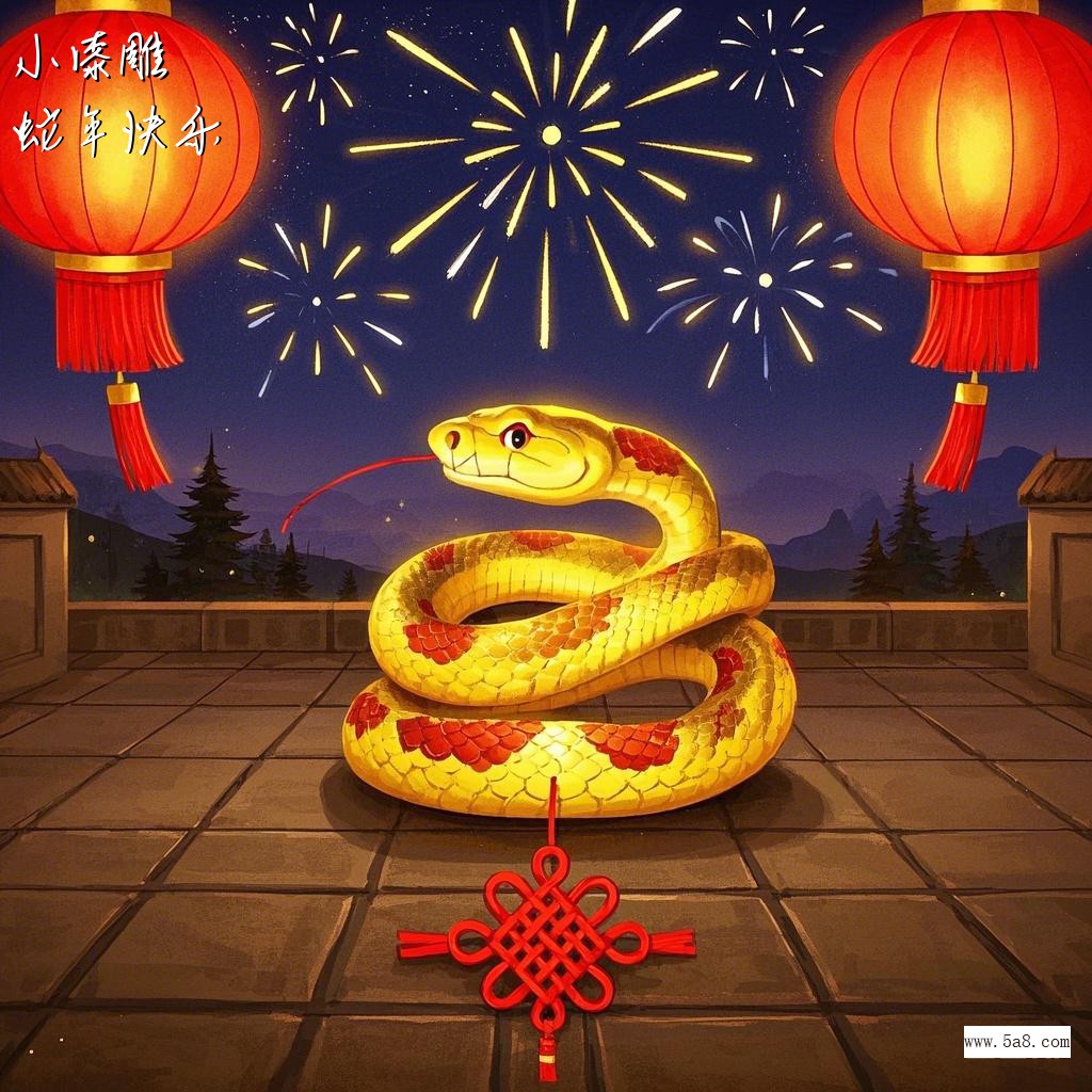 蛇年快乐小漆雕搞笑图片